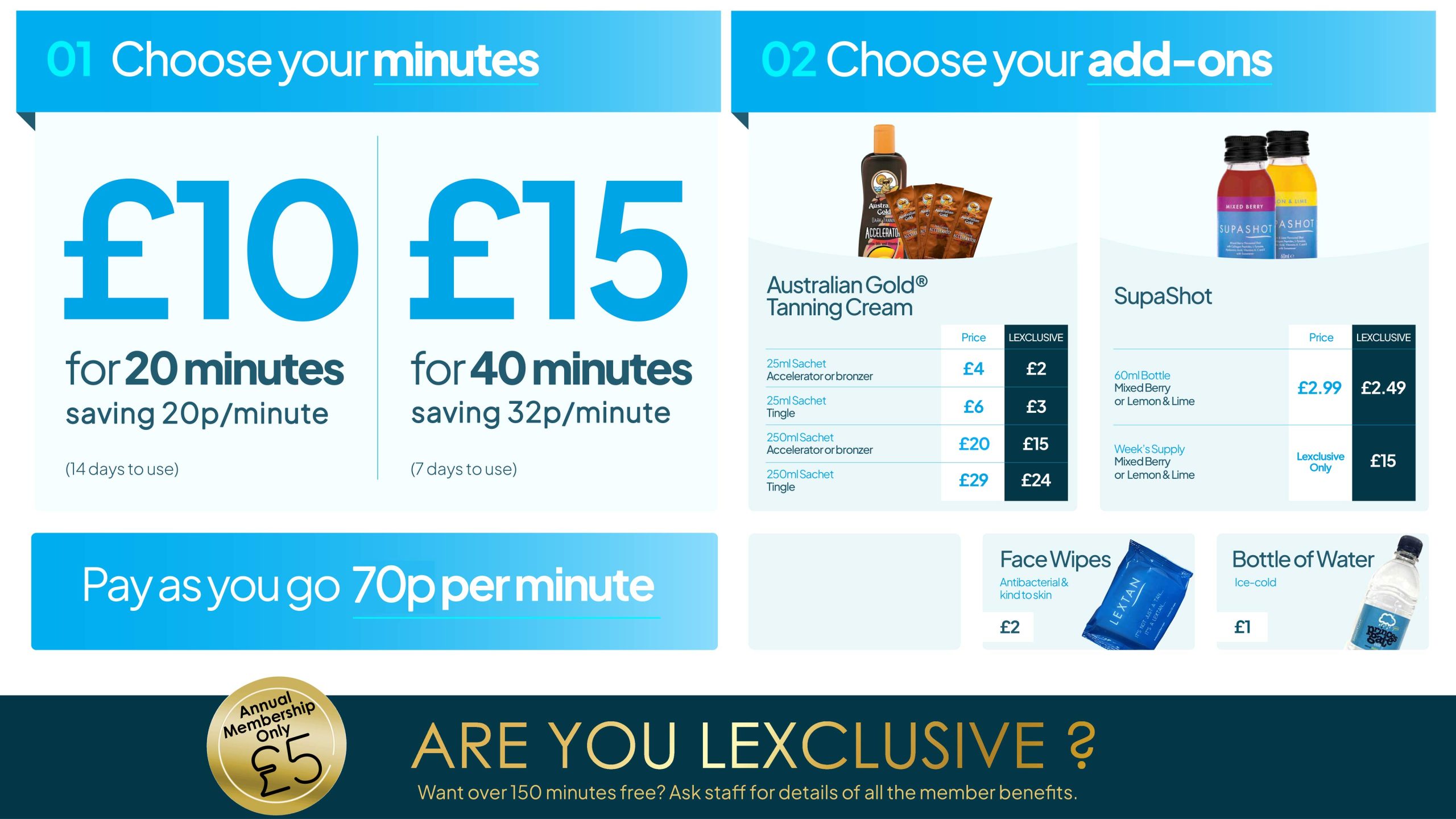 Salon Presentation Menu 4K v2 Lextan Wales largest chain of tanning salons.